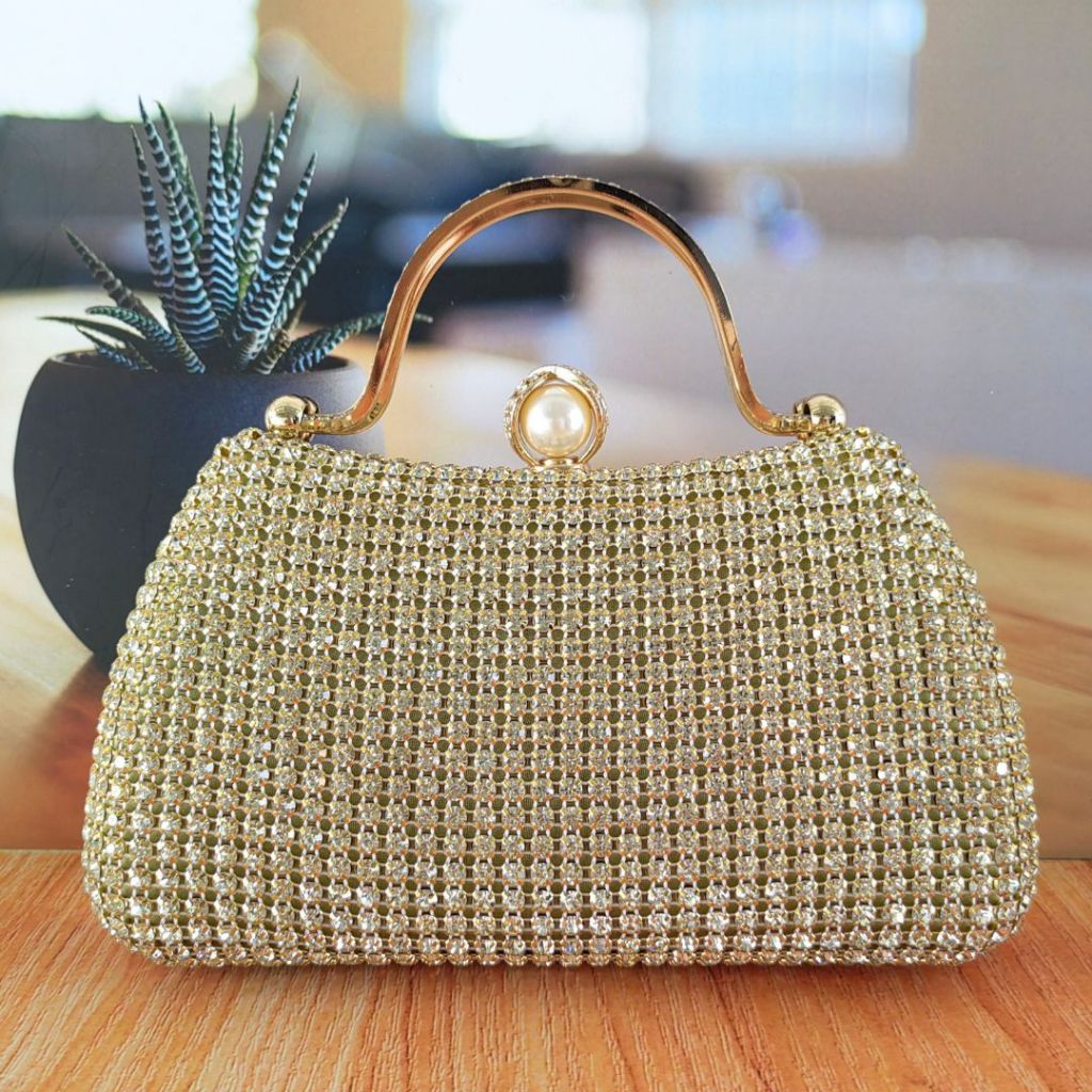 Tas Kondangan Pesta Kristal Impor Terbaru Kekinian Wanita Taspesta Mewah Elegant Elegan 888821-1