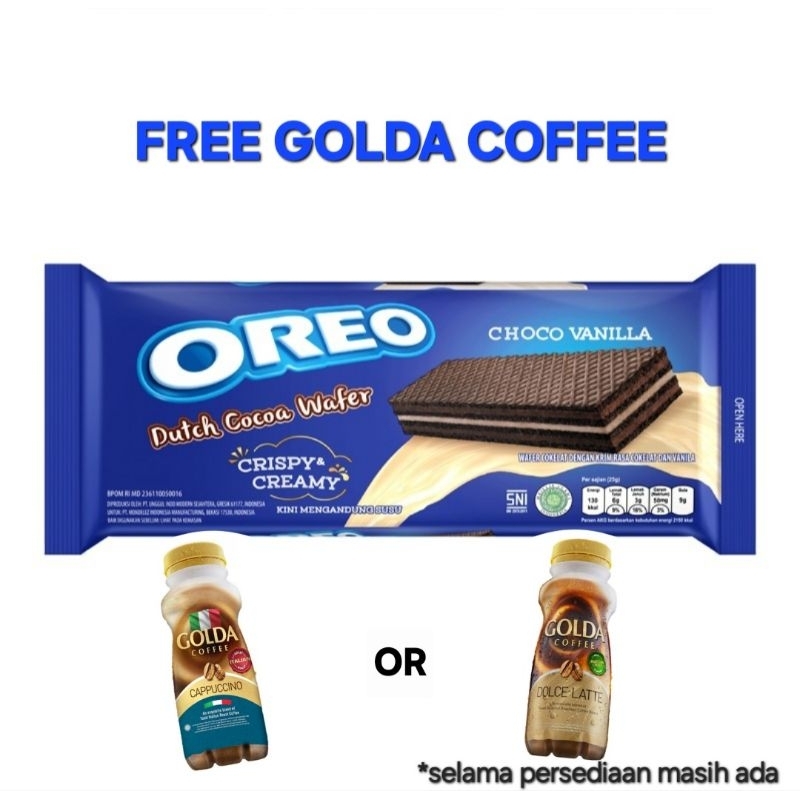 

OREO Dutch Cocoa Wafer Choco Vanilla 117 g FREE Golda Coffee 200ml