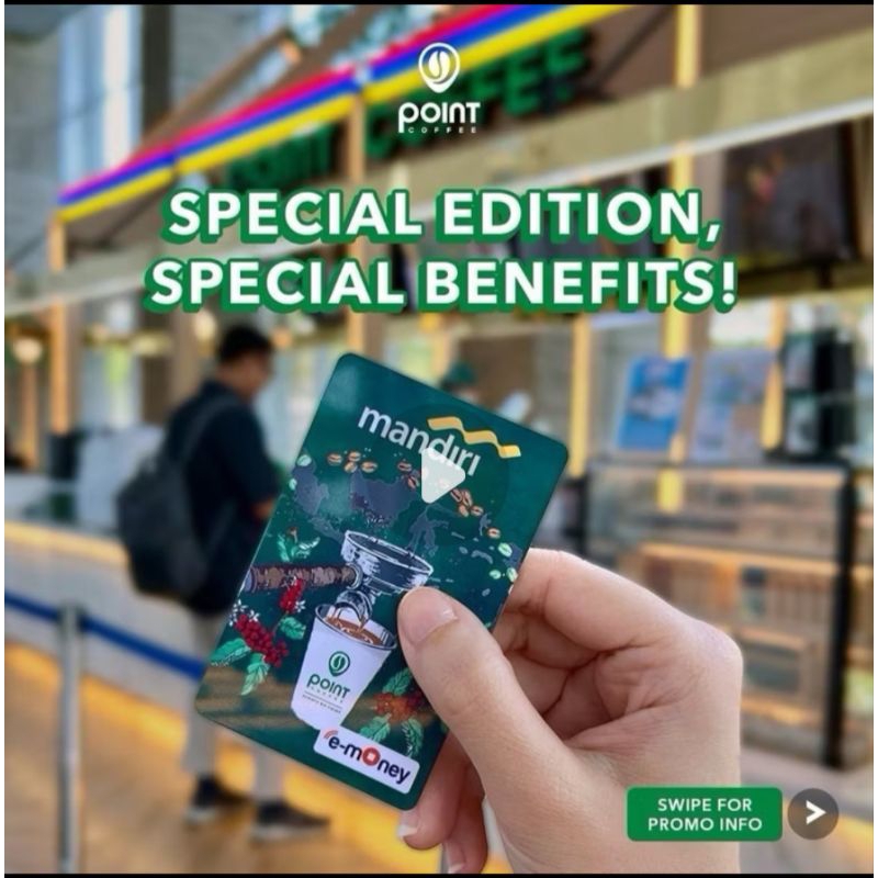 kartu Emoney limited edition ( Point Coffee ) sudah NFC + plastik pelindung