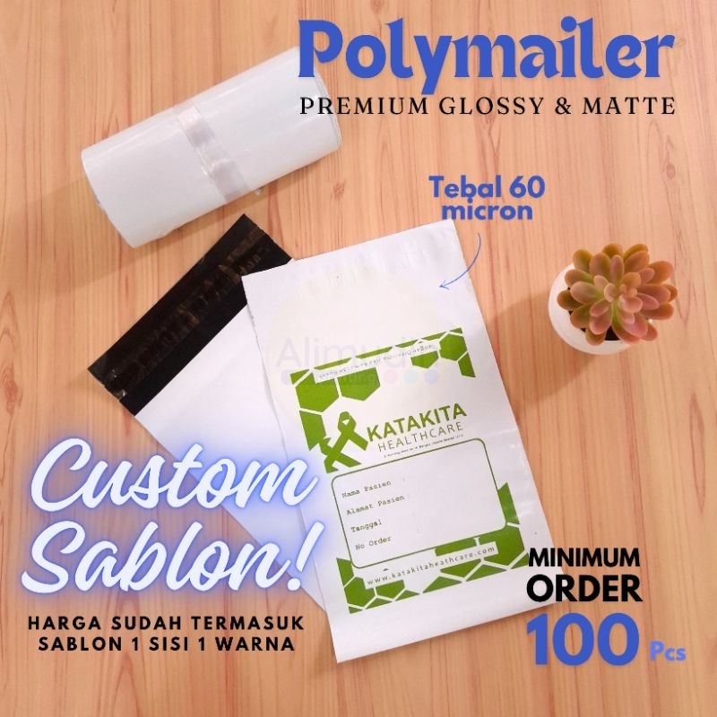 

Polymailer 15 x 25 Premium 60 mic Plastik Packaging Custom Sablon