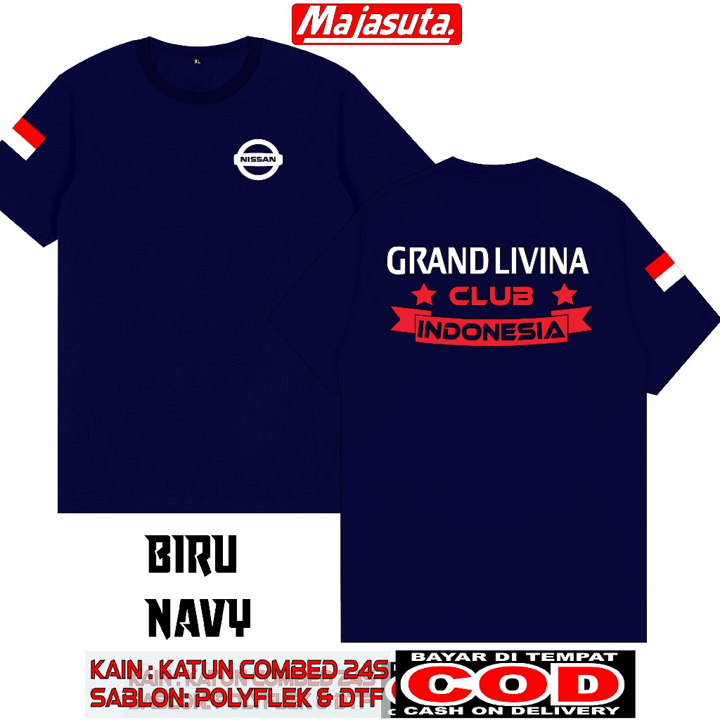 KAOS NISSAN GRAND LIVINA CLUB KATUN COMBED 24S TEBAL//BISA COD// KAOS KOMUNITAS//KAOS CLUB//KAOS MOB