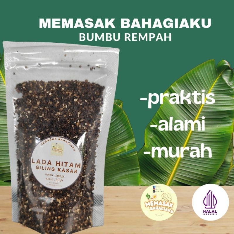 

lada hitam giling kasar 50 gram 100 gram murni tanpa campuran/bumbu dapur / bumbu rempah / rempah bubuk/ bumbu masak / lada hitam murnii