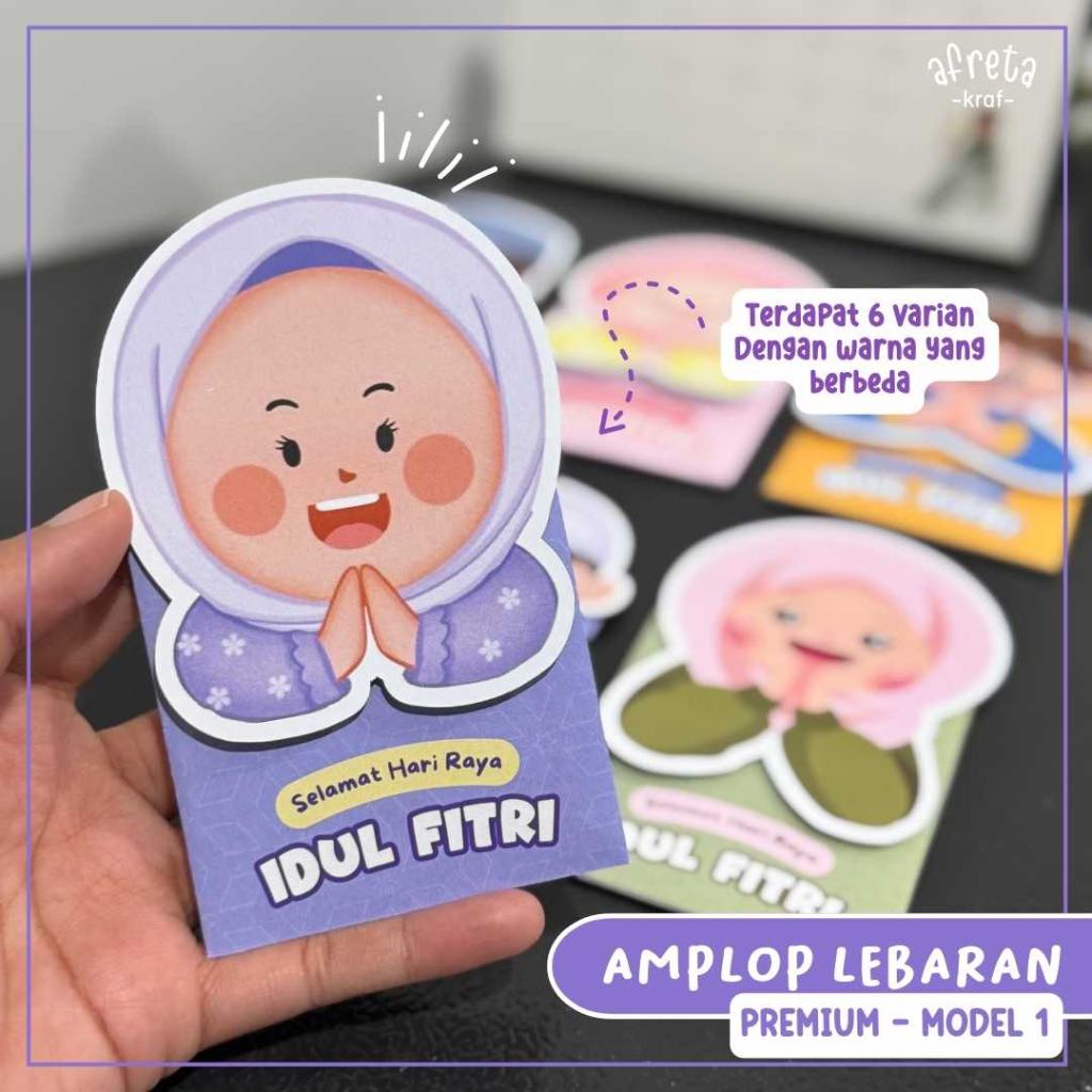 

(6 PCS) PREMIUM 1 AFRETA KRAF AMPLOP LEBARAN 3D 2025 - AMPLOP IDUL FITRI 2025
