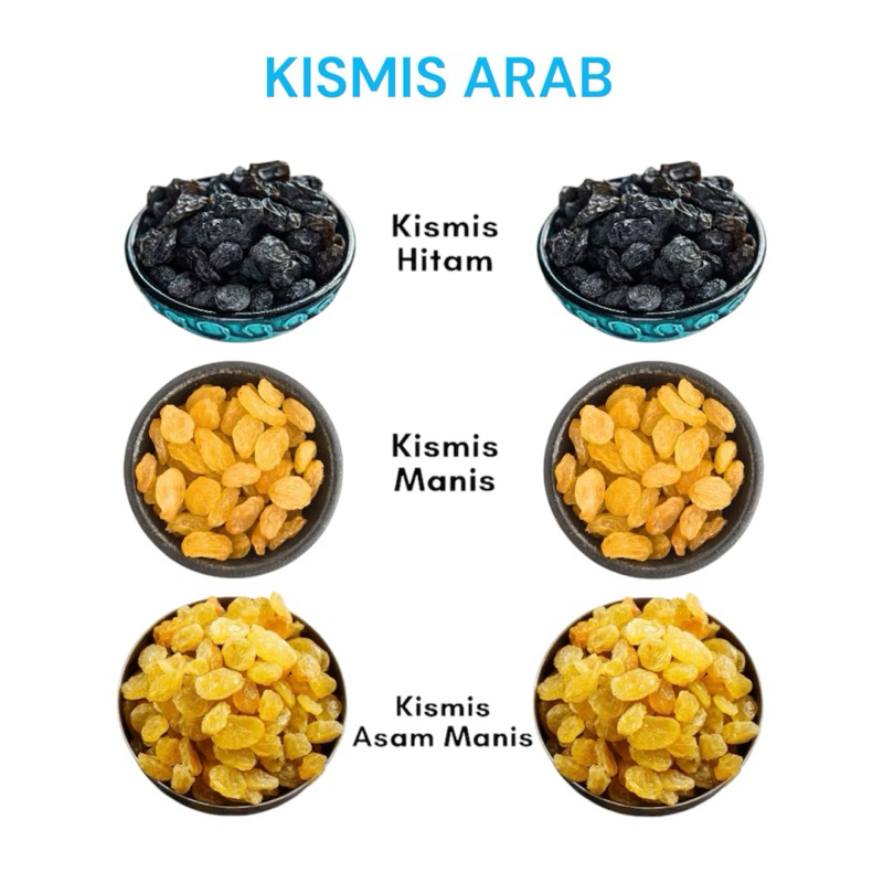 

KISMIS ARAB GOLDEN RAISIN ASAM MANIS | MUTIARA MANIS | KISMIS HITAM