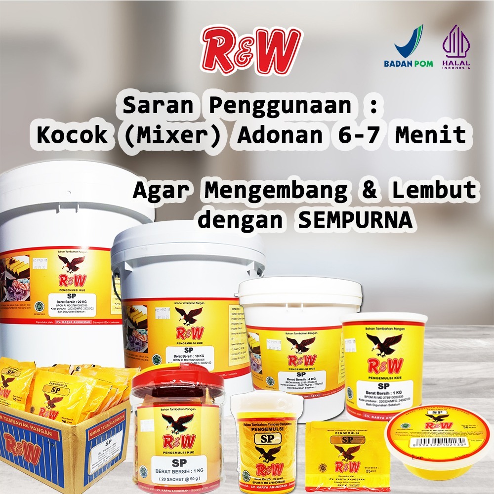 

SP Ovalet TBM Pengemulsi Pelembut Pengembang Kue Roti Rajawali R&W RW 50 gr