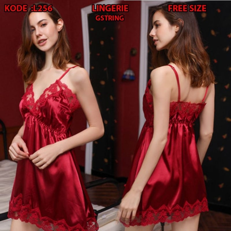 BAJU TIDUR WANITA MERAH SEKSI L256
