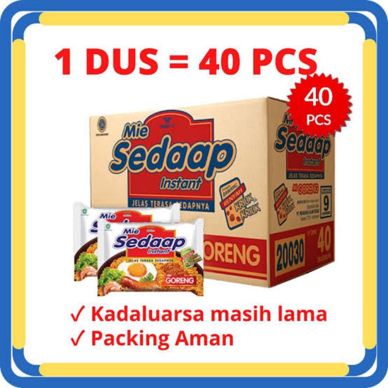 

PROMO MURAH MERIAH Mie Sedap Goreng 1 dus berisi 40 bungkus
