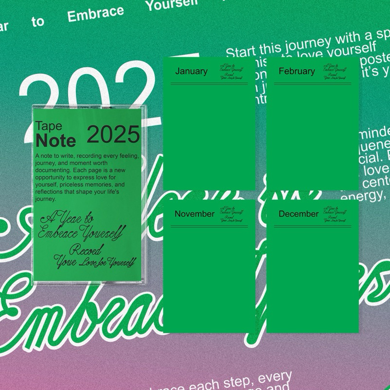 

A Year to Embrace Yourself Record Your Love for Yourself - Poster and Tape Note By Kioks Slam