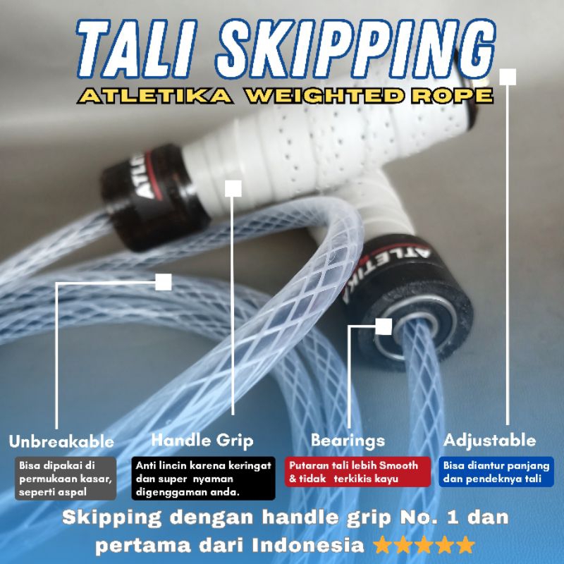 tali skipping kayu muaythai premium bearing adjustable boxing weighted rope jump rope skipping rope 