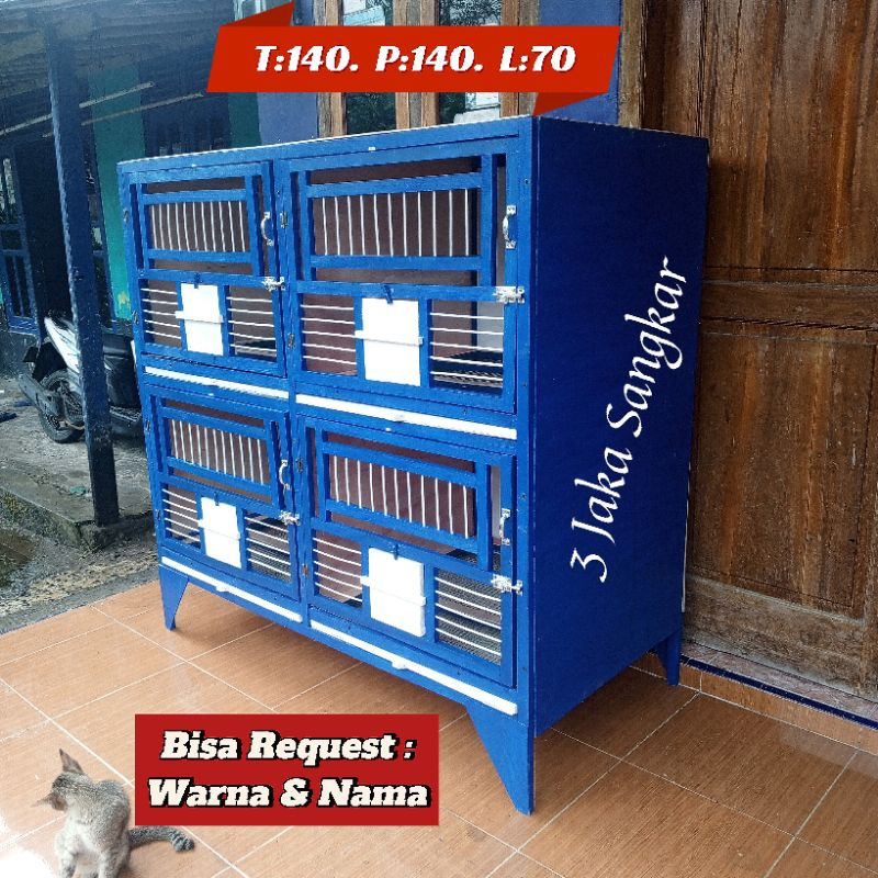 Kandang Dara Burung Merpati 4 pintu (T:140 P:140 L:70)BISA Riques Warna BONGKAR PASANG