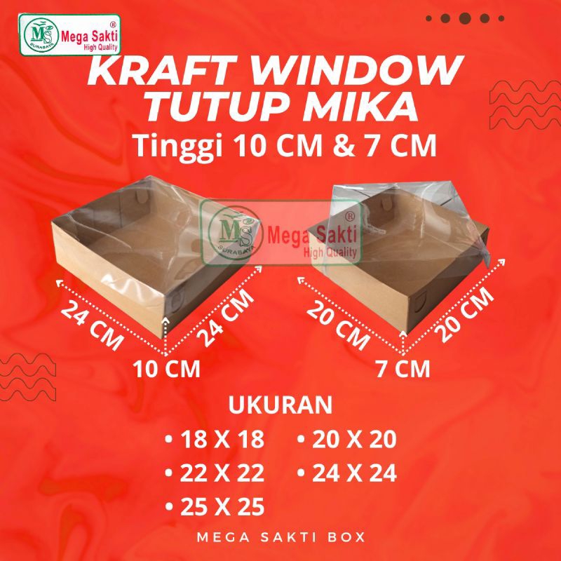 

(ISI 10 PCS) DUS / DOS KRAFT LAMINASI TUTUP MIKA PISAH TINGGI 7 CM & TINGGI 10 CM / DOS KRAFT KOTAK LAMINASI / KOTAK HANTARAN / DUS HAMPERS