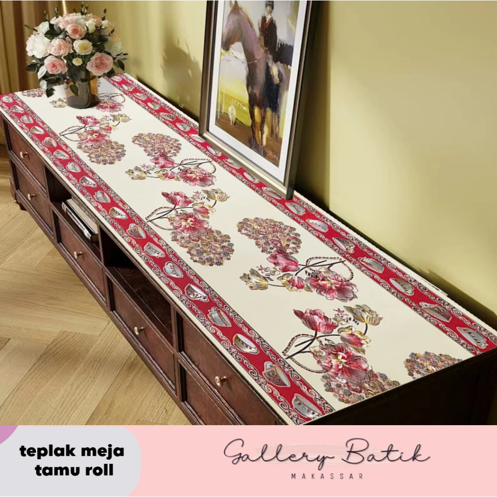 Taplak Meja Tamu Renda Vintage Meteran Anti Air Taplak Meja Tamu Roll Lebar 50cm Panjang 20Meter [ G
