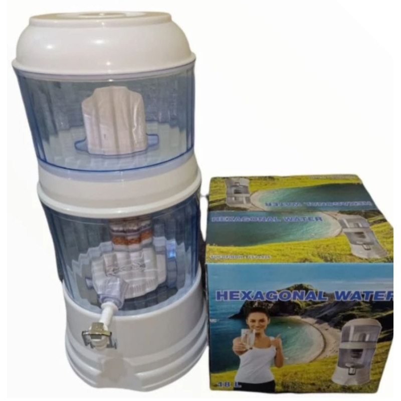 Hexagonal water pot kapasitas 18 liter langsung minum murah mewah