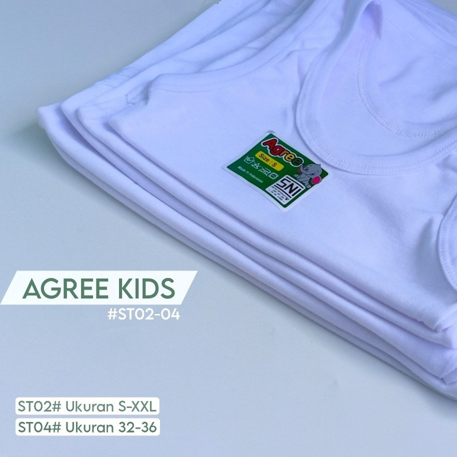 ( 3pc ) Singlet Agree Kids Singlet Anak Agree ST 04 Kaos Dalam Agree Kaos Kutang Kaos Singlet -