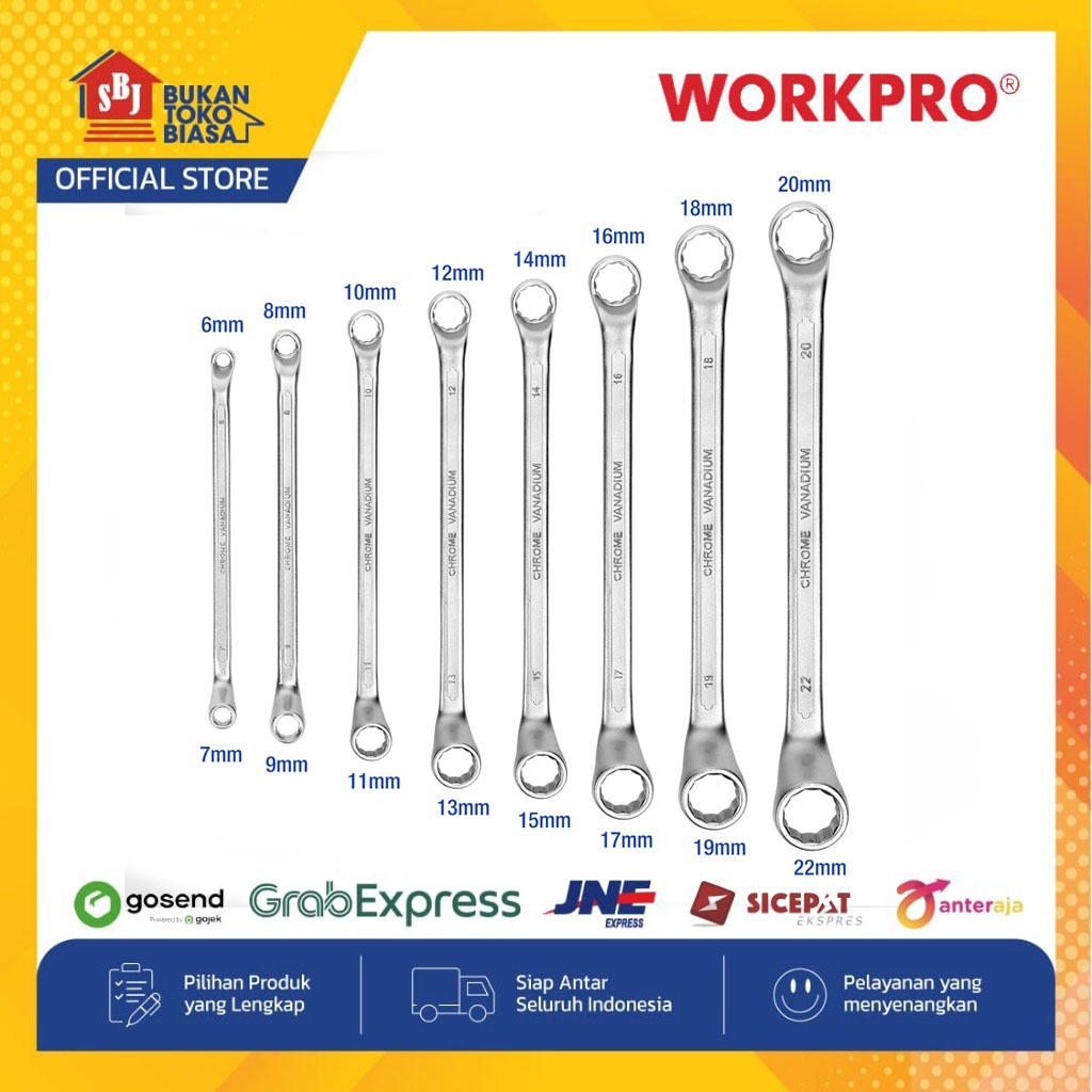 WORKPRO Kunci Ring Combination Wrench Set Isi 6 pcs W003304