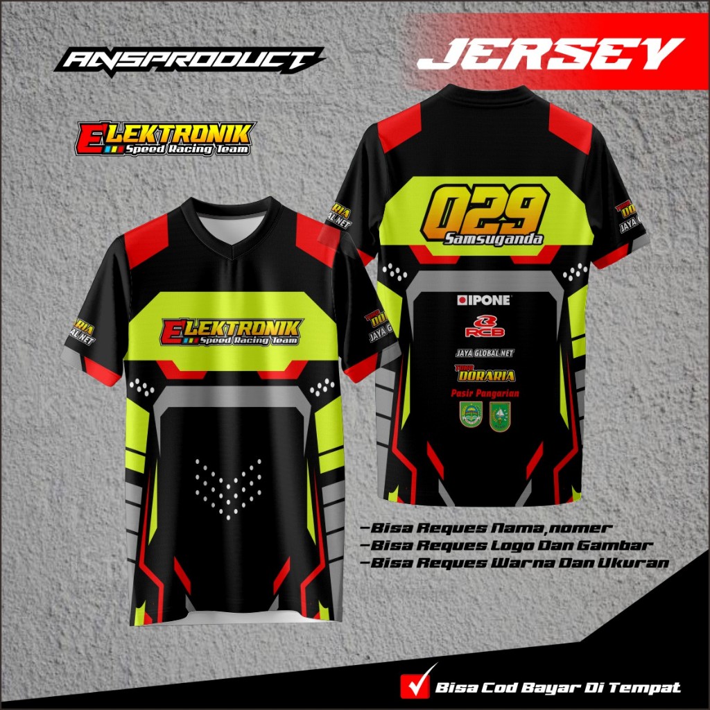 Kaos Baju Jersey Racing Custom Balap Road Race GANTI NAMA NOMER Jersey Racing Team Full Printing