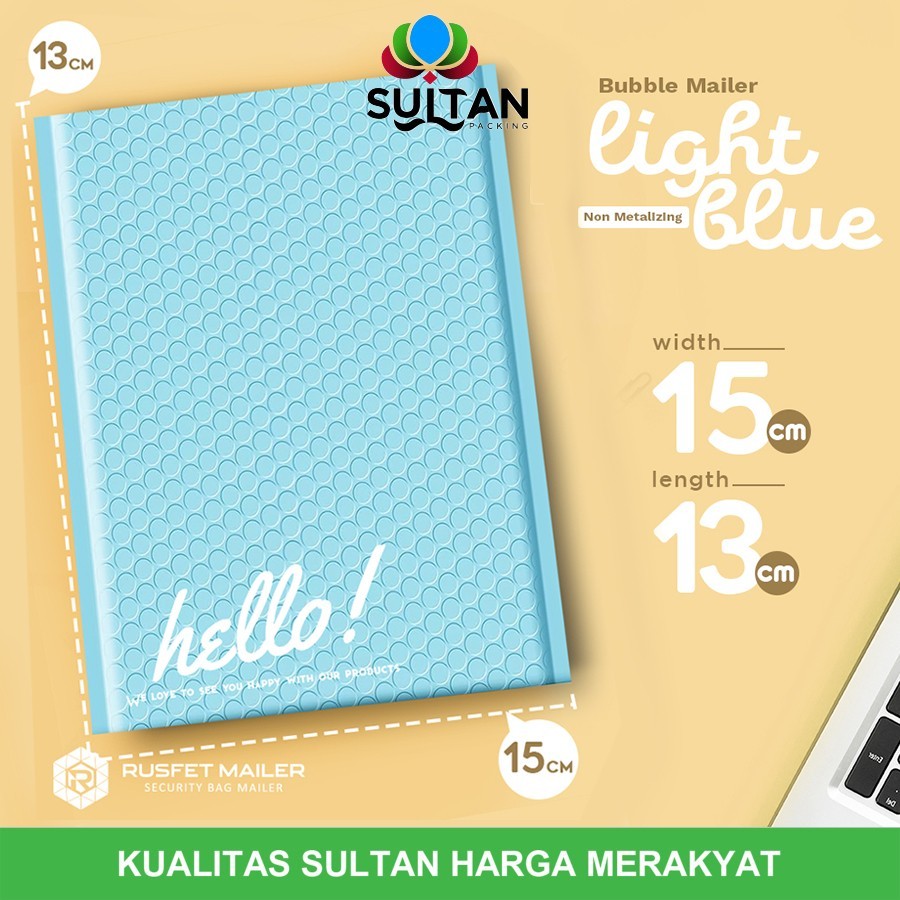 

AMPLOP BUBBLE MAILER SKY BLUE PREMIUM 15x13cm TERMURAH SATUAN