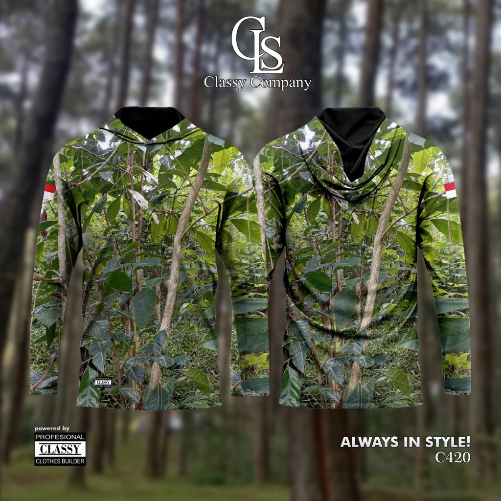 Baju Camo Berburu |Hoodie Shirt| Baju Hunting Motif Natural Camo Premium |Code Baju C.420 - C.424|