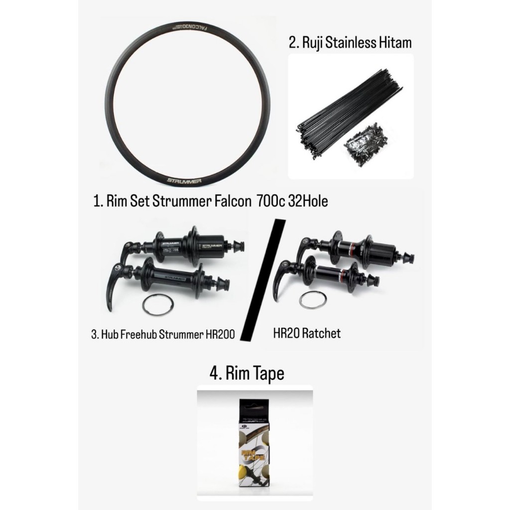 WHEELSET STRUMMER FALCON 700C RIM BRAKE 32 HOLE QR
