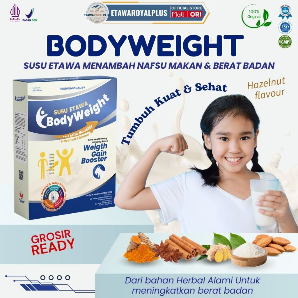 

Susu Etawa Penggemuk Badan Terbaik BodyWeight Susu Kambing Etawa untuk Penambah Berat Badan Paket 1 Box