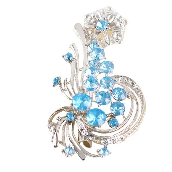 Vienna Linz Bros Jilbab Hijab Kepala Kerudung Bunga B-109 Brooch Flower Crystal Blink Bling Bling