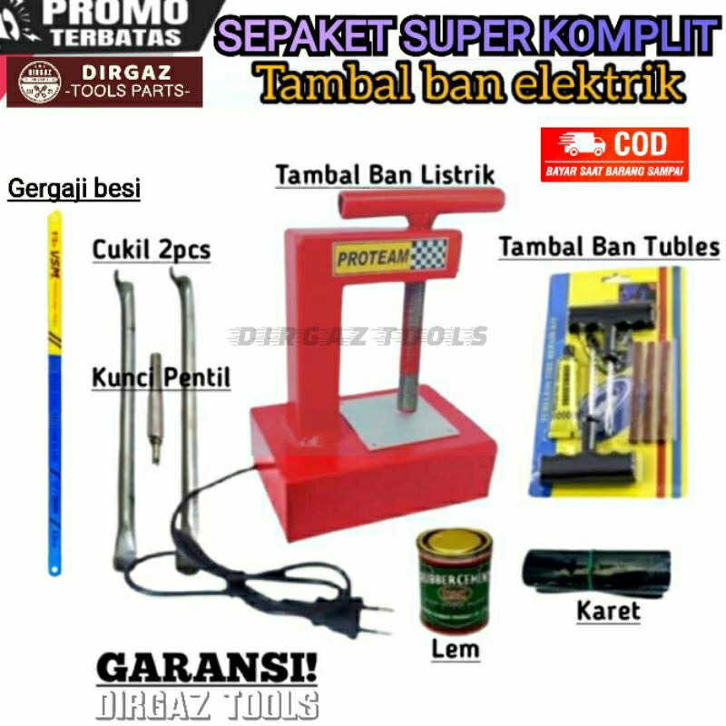 BONUS LENGKAP Alat Tambal Ban Listrik Elektrik Tempel ban Elektrik