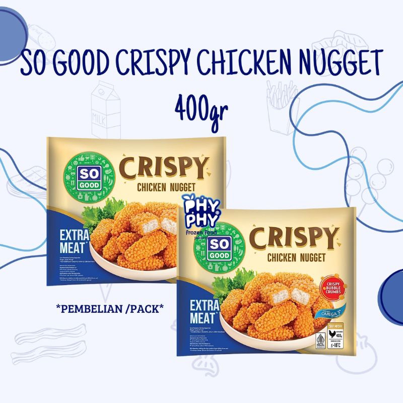 

So Good Chicken Nugget Crispy 400gr | Nugget Crispy | Nugget Ayam | Chicken Nugget