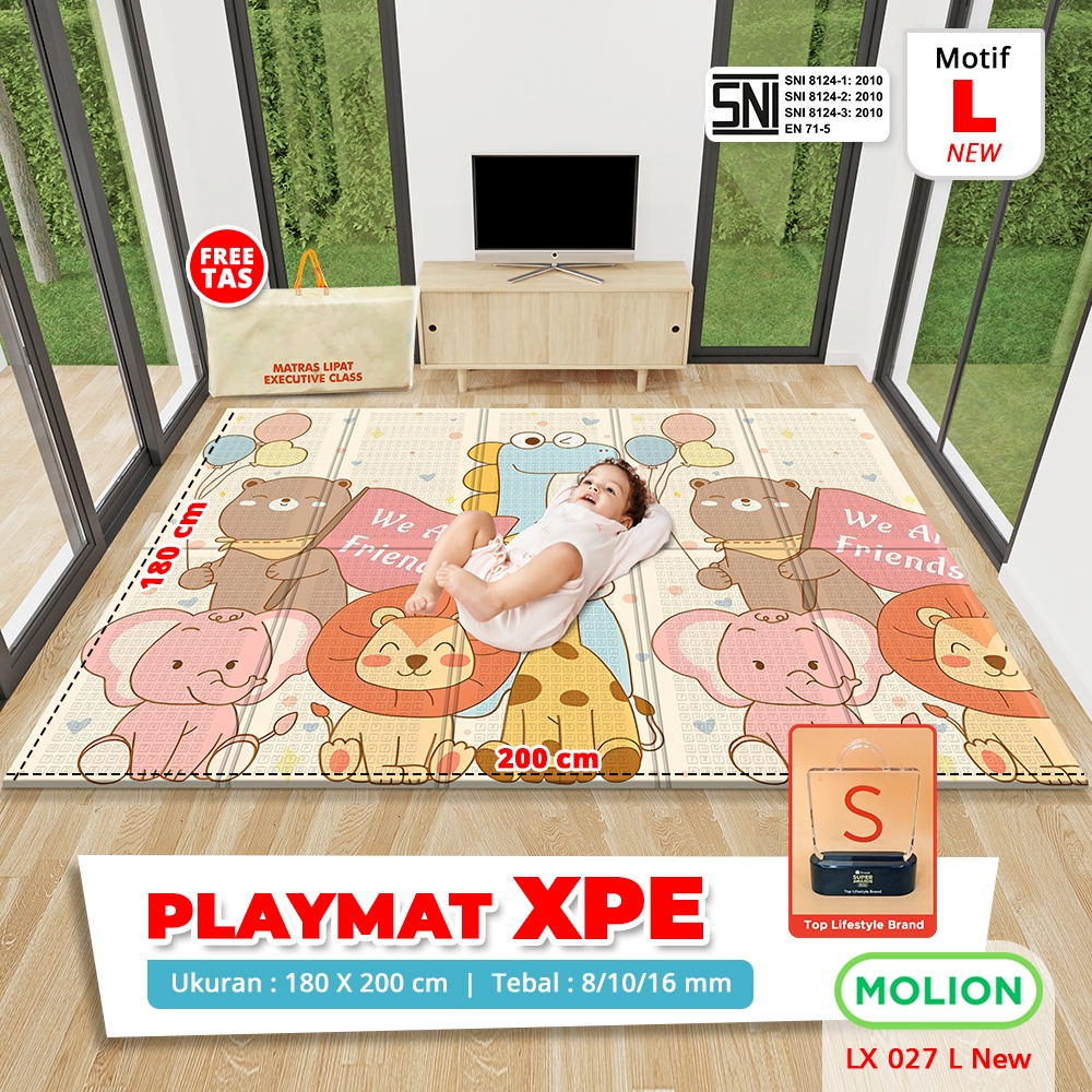 MOLION SNI H Playmat XPE 8-10-16mm Alas Tidur Playmate Karpet Empuk Tikar Lipat Matras Bayi Foldable