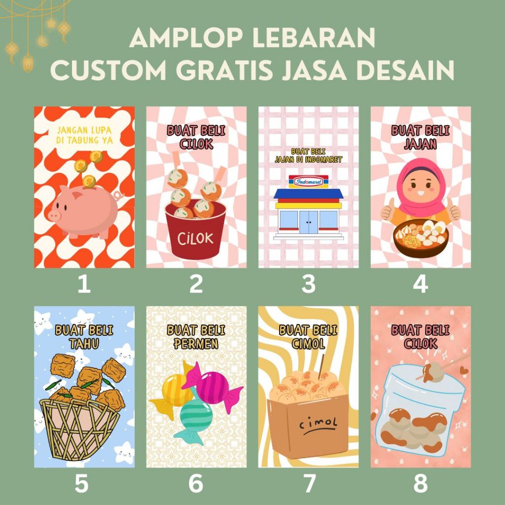 

AMPLOP LEBARAN IDUL FITRI CUSTOM UNTUK ANAK - ANAK