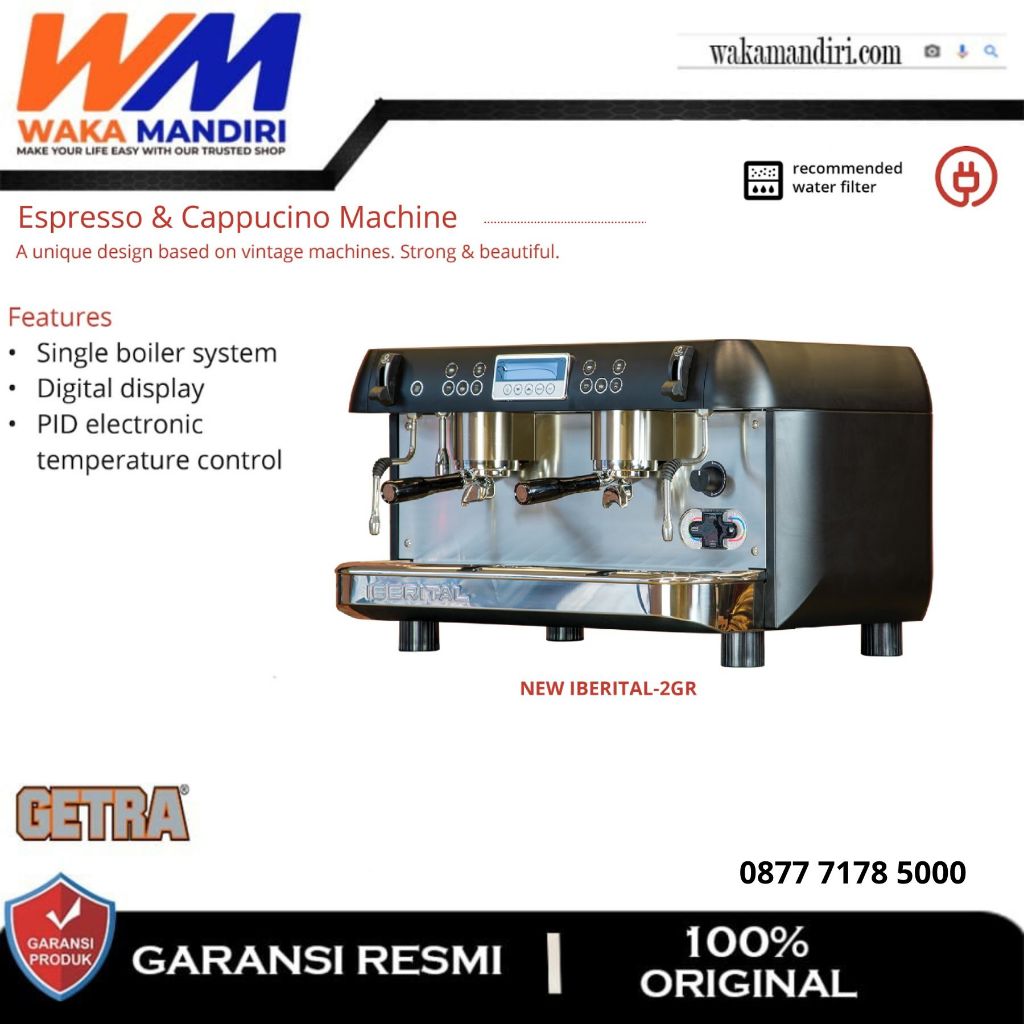 GETRA NEW IBERITAL 2GR NEW IBERITAL-2GR MESIN KOPI ESPRESSO DAN CAPPUCINO GARANSI