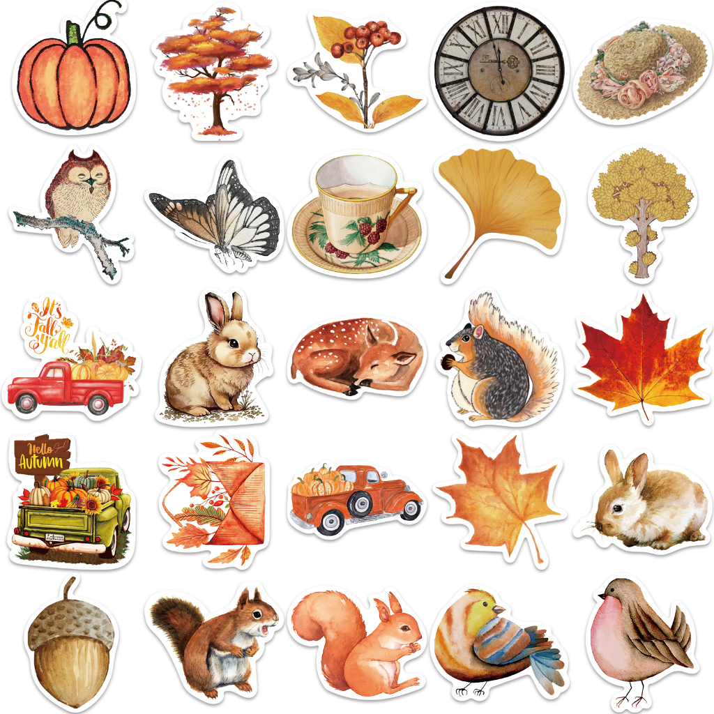 

stiker Bunga kemarau orange Sticker WaterProof Premium isi 24 pcs