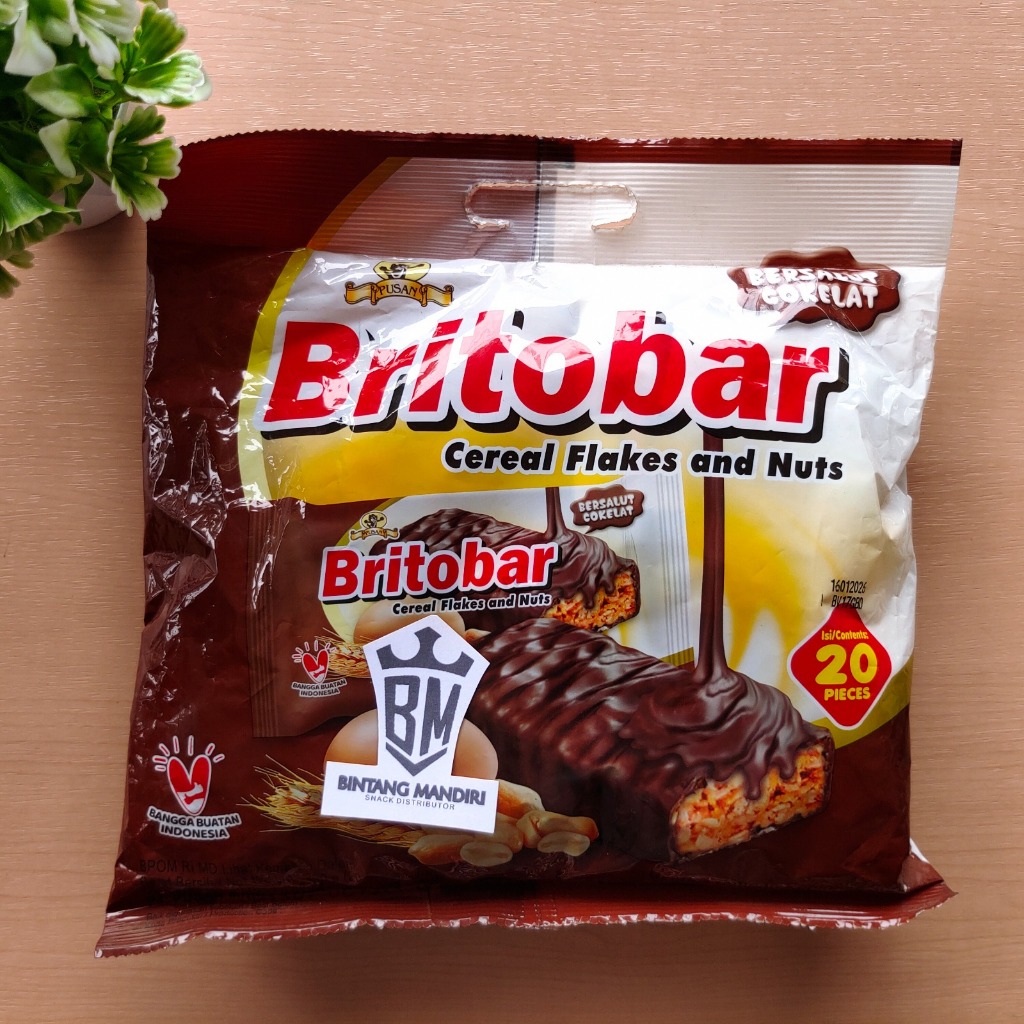 

OAT CEREAL BAR FLAKES AND NUTS BRITOBAR COKLAT ISI 20 PCS SEREAL DAN KACANG SNACK CEMILAN SEHAT