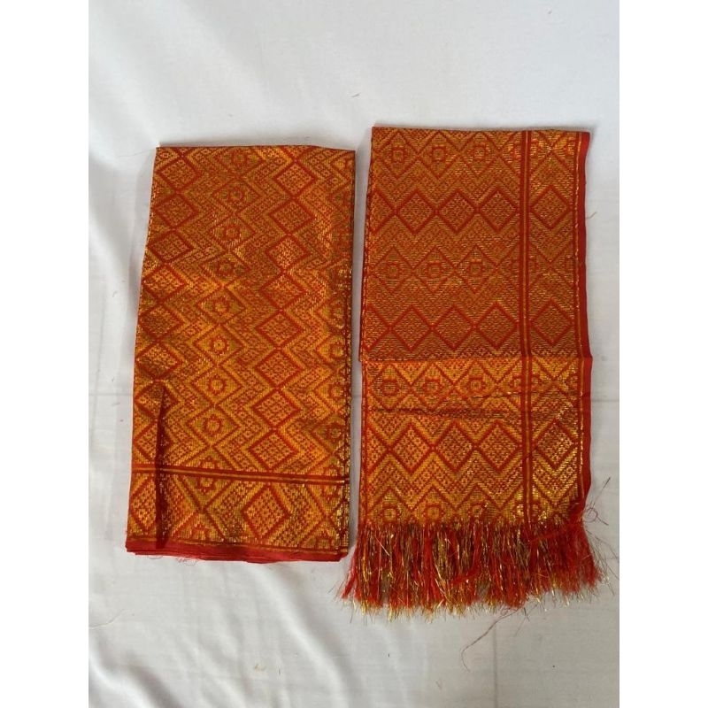 satu set selendang&rok sarung songket thailan sudah jahit siap pakai