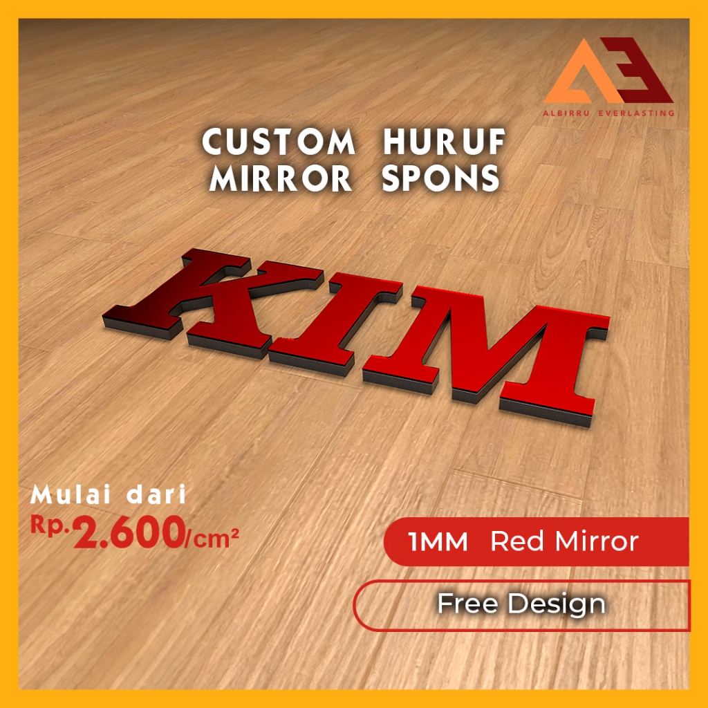 Custom Huruf Timbul Spons | Huruf Timbul Akrilik Spon Mirror