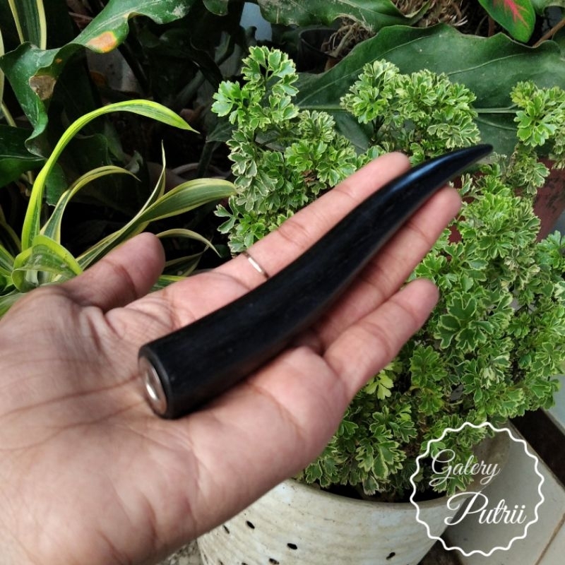 Pipa once / once cangklong / pipa rokok / padutan kayu kelor hitam lengkung