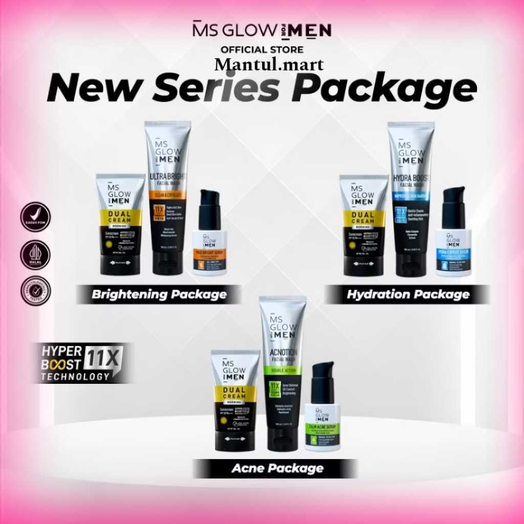 MANTUL MART - PAKET MEN MS GLOW FOR MEN / PERAWATAN WAJAH PRIA / FACIAL WASH / SABUN MUKA PRIA / SER