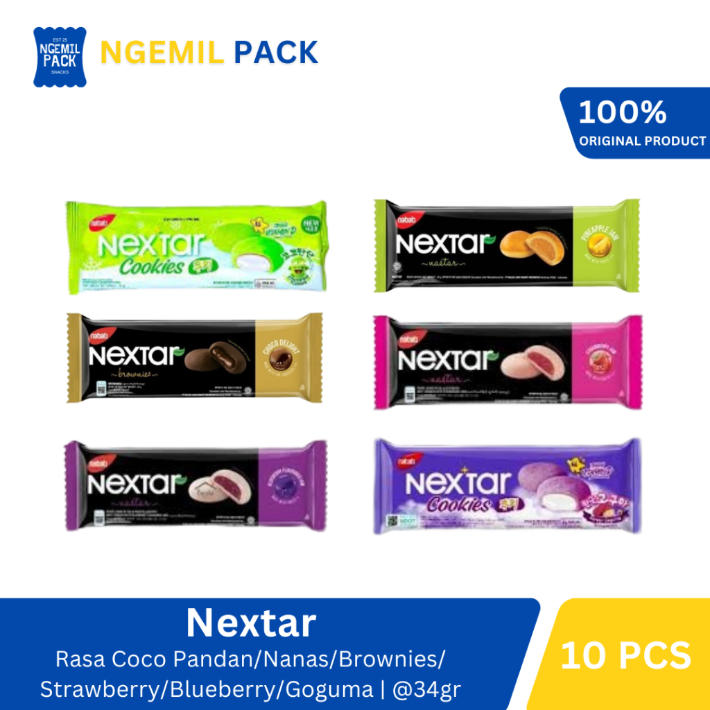 

Nabati Nextar Brownies/Nanas/Blueberry/Strawberry/Goguma/Coco Pandan Isi 10pcs @34Gr