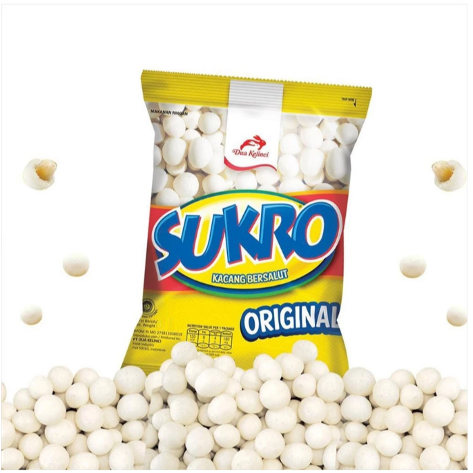 

KACANG SUKRO ORIGINAL DUA KELINCI / 1 PACK ISI 10 PCS