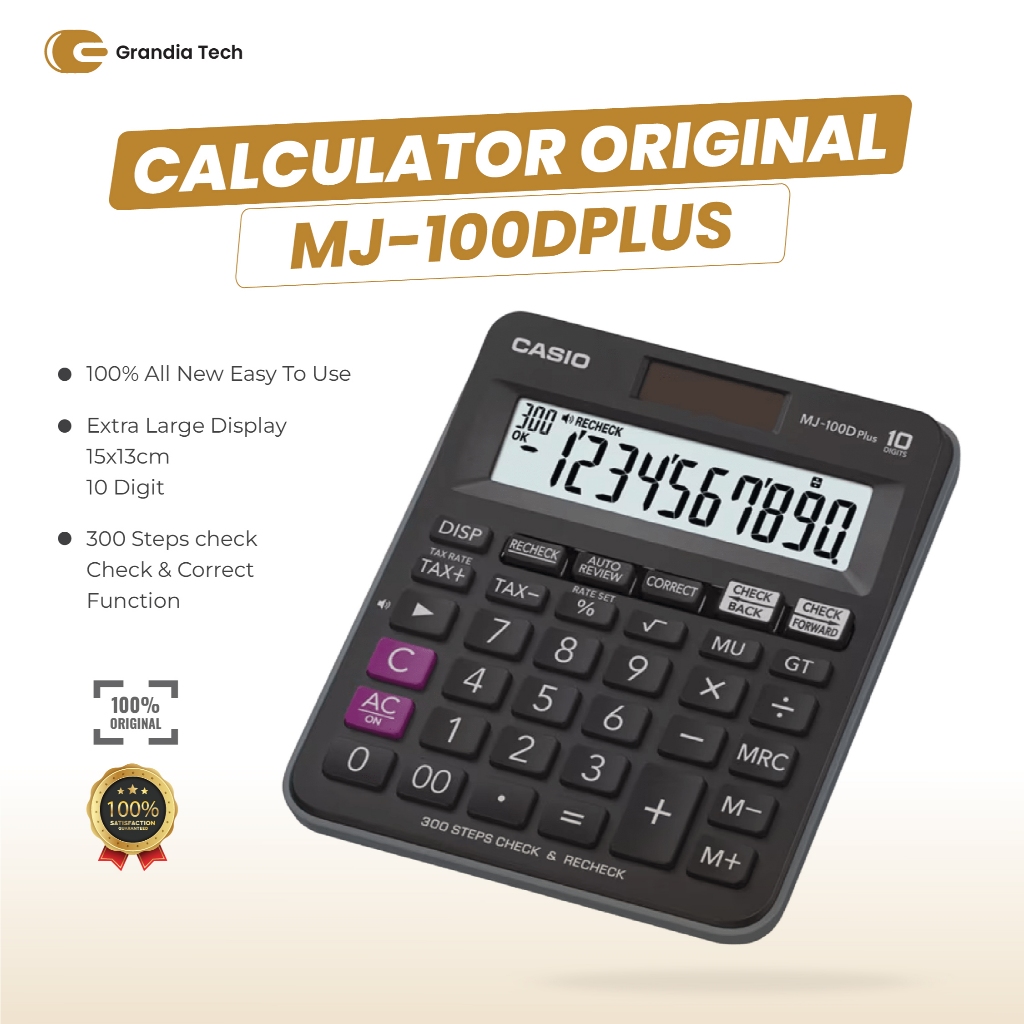 

Kalkulator Toko Dagang Casio MJ 100D Plus 10 Digit Check Correct Original Garansi Resmi