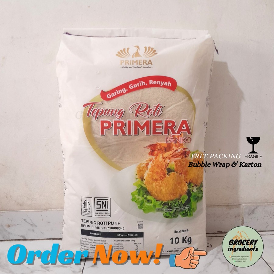 

Breadcrumbs white 10kg /tepung roti putih /white breadcrumbs