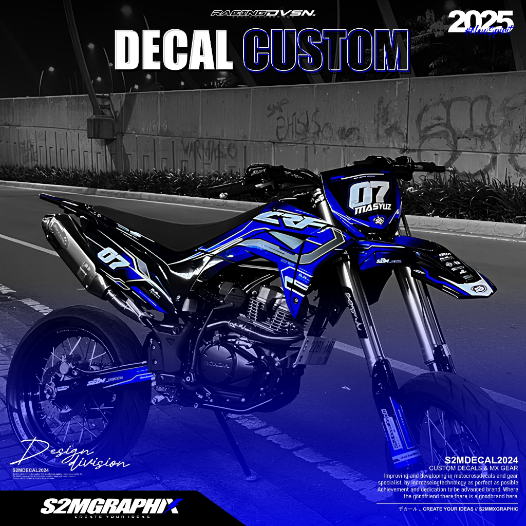 DECAL STICKER CRF 150 DESAIN TERBARU 2025 (FREE CUSTOM)