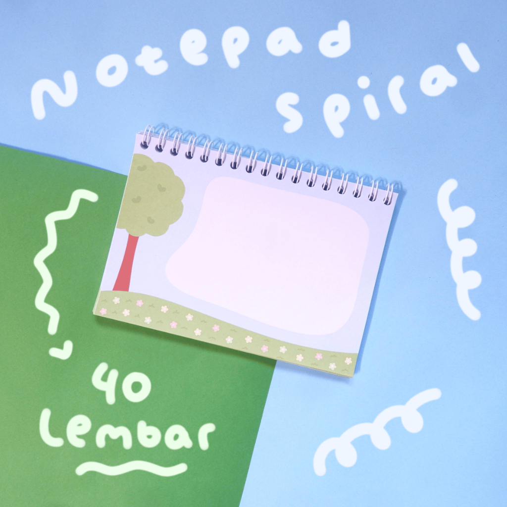 

(40 Lembar) Notepad/Memopad/Memo Paper Spiral Landscape Estetik Desain Lucu