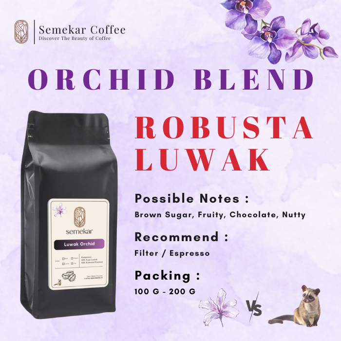 

Kopi Luwak Blend Orchid Arabica Aceh Gayo Roasted Beans