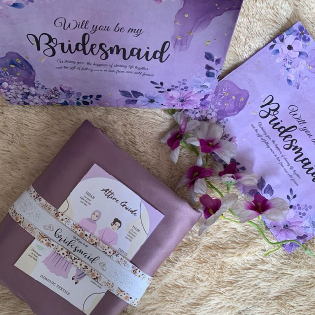 Ready Free Paperbag Paket Bridesmaid Polos Satin Seragam Keluarga Nikah