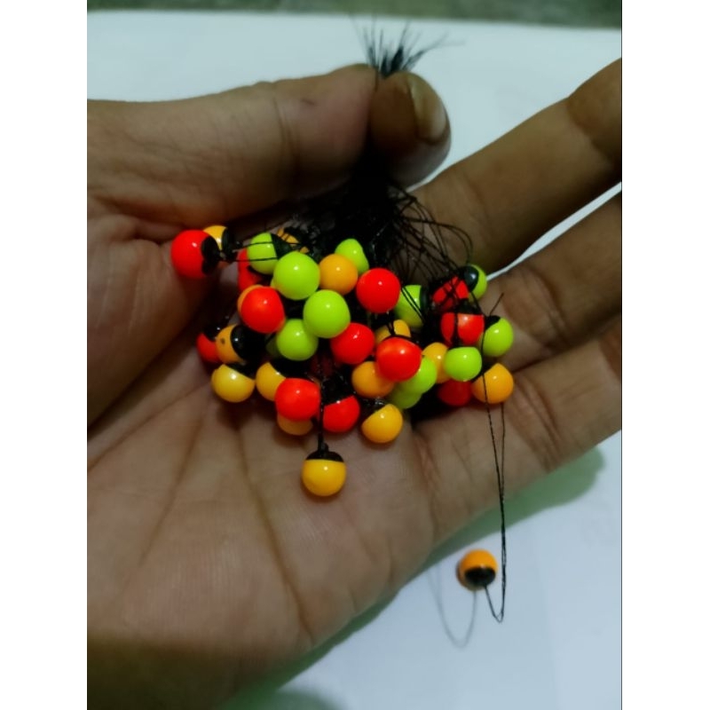 Pelampung pancing bulat kecil untuk mancing ikan mas/ikan nila 1 pack isi 20 pcs termurah