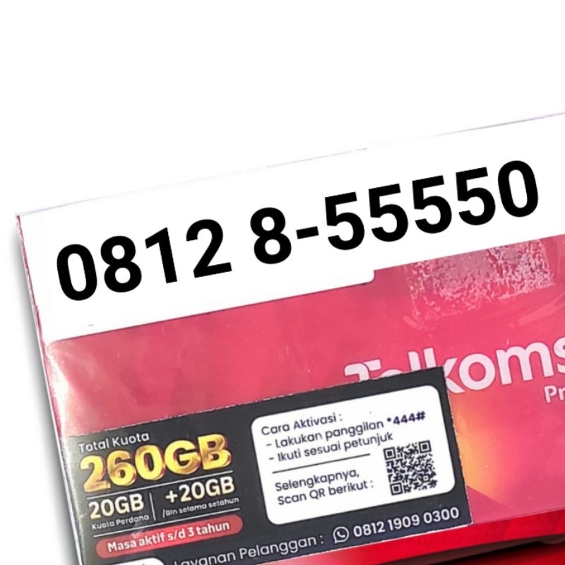 5555 - Kartu Perdana Telkomsel Prabayar 10 Digit Angka Telkomsel 10 Digit simPATI 10 Digit Nomor Can