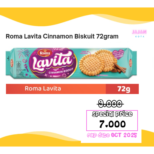 

Roma Lavita Cinnamon Biskuit 72 gram