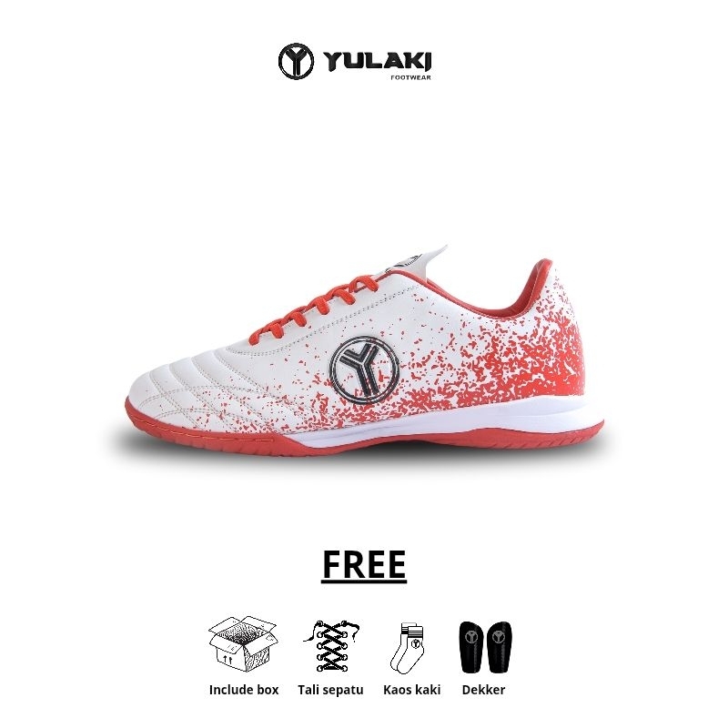 Yulaki Footwear Sepatu futsal abstract white