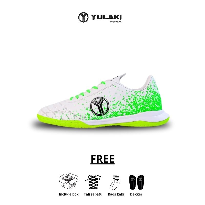 Yulaki Footwear Sepatu futsal abstract green leaves