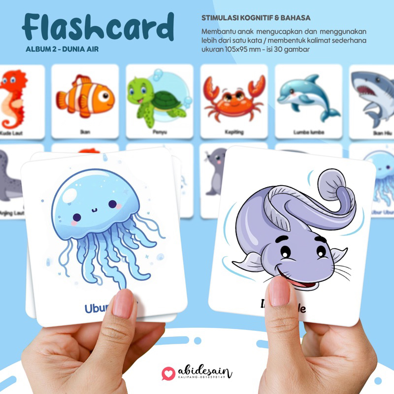 Flash Card Mengenal Kata Kerja - Kartu Belajar Kosa Kata